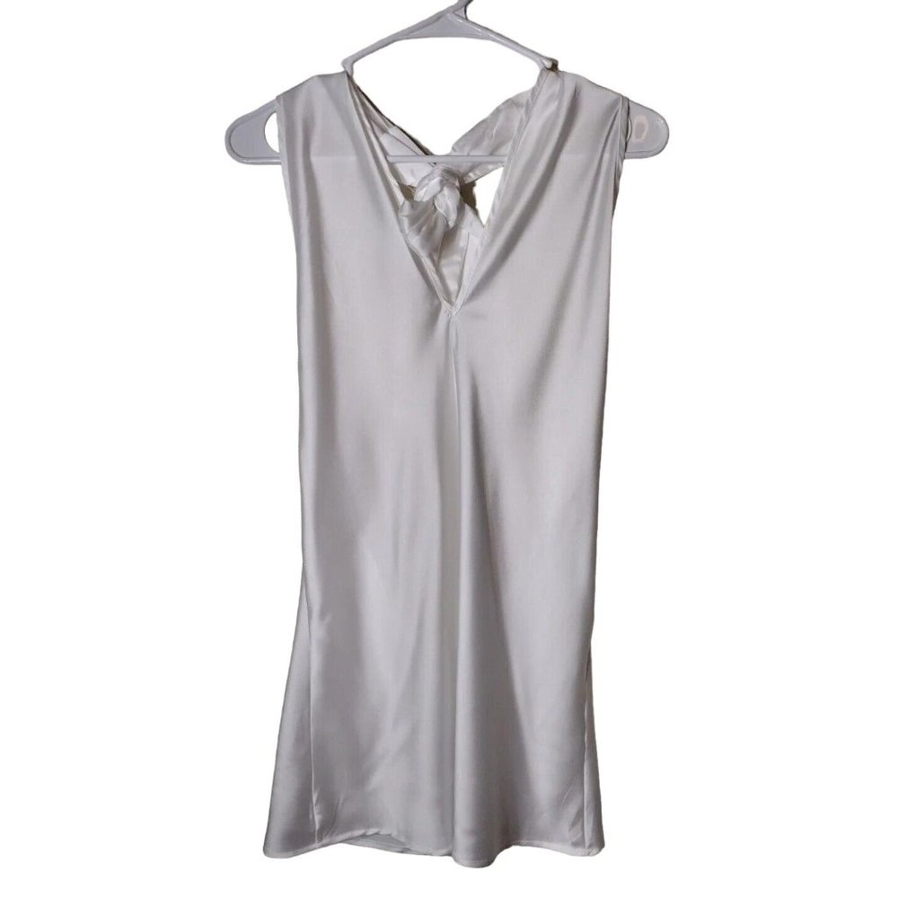 Renee C Dress Womens Small Mini Halter Vneck Scoop Back Sheer